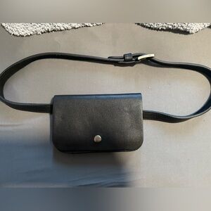 Lovestrength x revolve penny black leather belt bag hip bag leather Guc sz small